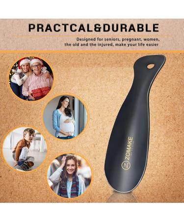 ZOMAKE Stainless Steel Shoe Horn 7.5 Inches - Portable Metal ShoeHorn for Travel (Black) - Buy Online on SooperMarket.com