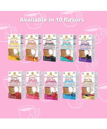 Hyleys Acai Berry Slim Tea - 25 Foil Envelope Tea Bags (0.05 oz each) | Weight Loss & Detox - Buy Online on SooperMarket.com