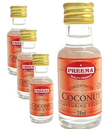 4 x 28ml Coconut Essence Baking Aroma Flavour Concentrated Cakes Cookies