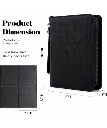 Fabmaker Premium Zip Trading Card Binder - 320 Card Capacity - Portable PU Card Collection Binder - Black - Buy Online on SooperMarket.com