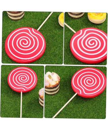 Alipis 4 Pcs Wedding Decoration Decorative Fake Lollipop Fake Lollipops Fake Lollipop Model Rainbow Lollipop Red Swirl Lollipops Toys Decorative Lollipop Ornament Wooden Food Child Candy - Buy Online on SooperMarket.com