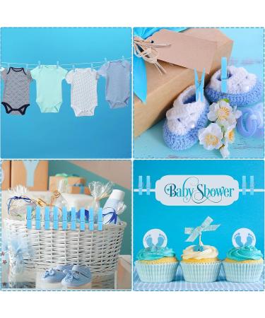 48 Pieces Baby Shower Decorations 24 Plastic Pacifiers and 24 Mini Clothes Pins Transparent Baby Showers Pacifiers Necklace Baby Girl Boy Pacifier Necklace for Party Favor Plastic Clothespins (Blue) - Buy Online on SooperMarket.com