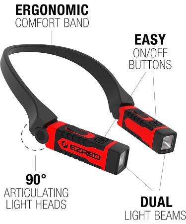 EZRED ANYWEAR Rechargeable Neck Light - Hands-Free Lighting | NK15 Red - Buy Online on SooperMarket.com