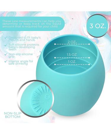 Silicone Baby Sippy Cup for First Stage Training | Feeding Specialist Designed | 3 Months+ | 3 OZ | Blue - Buy Online on SooperMarket.com