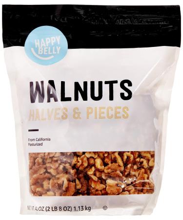 Amazon Brand - Happy Belly California Walnuts, Halves and Pieces, 40 Ounce Walnut Halves and Pieces 2.5 Pound (Pack of 1)