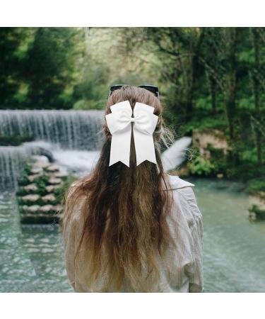 2 Pack 6 inch Bow Hair Clips Large Hair Bow Hair Barrette Clips for Women Girls White Hair Bow for Women - Buy Online on SooperMarket.com