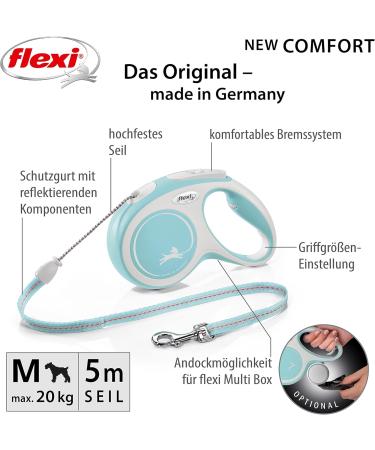 Buy Flexi Dog Leash - Extendable with Soft Handle | 3m 5m 8m | Light Blue | Up to 20 kg | Fast International Shipping - Buy Online on SooperMarket.com