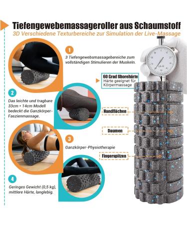 Nooncrazy Fascia Roll Set - 3D Textured Massage Tools for Muscle Training Includes Mini Roller Fascia Ball & Duoball with Training Poster - Elevate Your Recovery! - Buy Online on SooperMarket.com