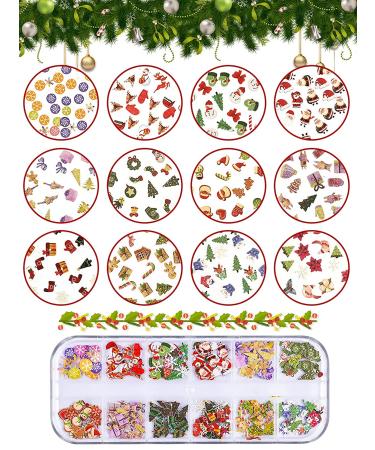 Christmas Nail Art Sequins Sticker - Santa Claus, Snowflake, Elk Decals - Winter Nail Decor - Buy Online on SooperMarket.com