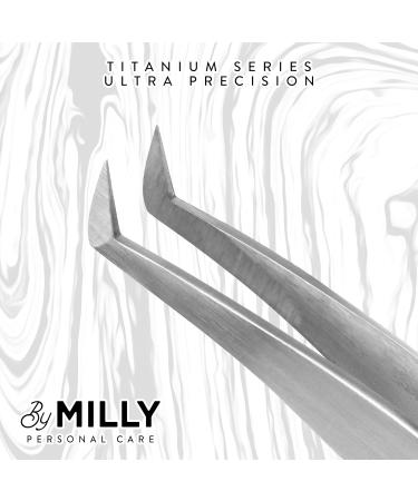 MILLY Professional Volume Eyelash Extension Tweezers | Curved Precision Closure Tips | Titanium Coated Stainless Steel | 12 cm (4.72 inches) - Buy Online on SooperMarket.com