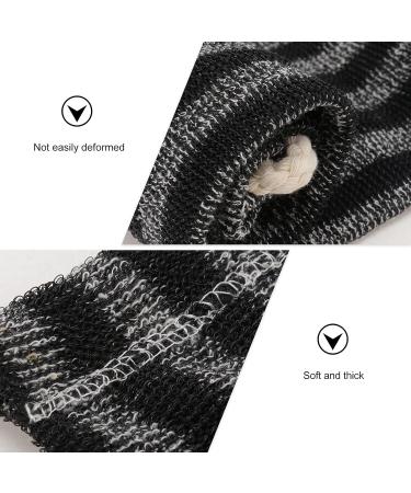 Dual-Sided Body Scrubber Sponge Back Exfoliator - Shower Loofah for Bath - 70x12cm Black - Buy Online on SooperMarket.com