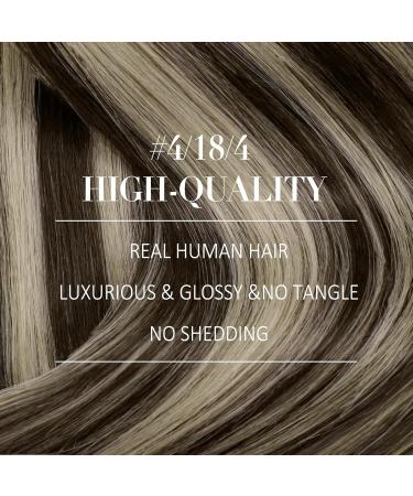 Buy Youngsee Real Hair Ombre Clip-in Extensions 40cm | Brown Blonde 120g Remy Hair | 7PCs #4/18/4 - Buy Online on SooperMarket.com