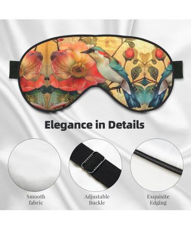 SSIMOO Flower and Bird Soft Sleep Eye Mask | Breathable Travel Eye Patch for Women | Perfect for Relaxation & Comfort - Buy Online on SooperMarket.com