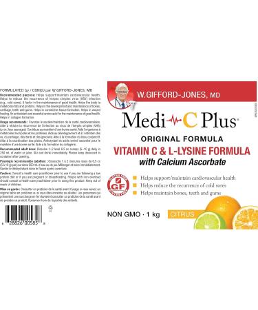 Preferred Nutrition Medi C Plus Citrus with Calcium Powder Vitamin C & L- Lysine Formula (1kg C) - Buy Online on SooperMarket.com