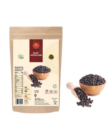 Black Peppercorns (1kg/ 35.27oz) | Whole Black Pepper | Premium Quality | 100% Natural | Authentic | No Additives | No Preservatives | Non GMO 1000 g (Pack of 1)