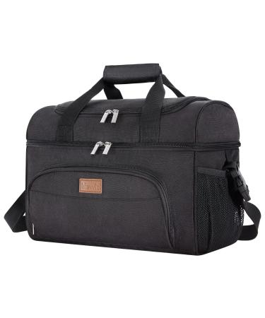 Lifewit Large Cooler Bag 27/32/48 Cans Insulated Lunch Bag Lightweight Portable Cool Bag Double Layer for Picnic, Beach, Work, Trip Black 32-Can