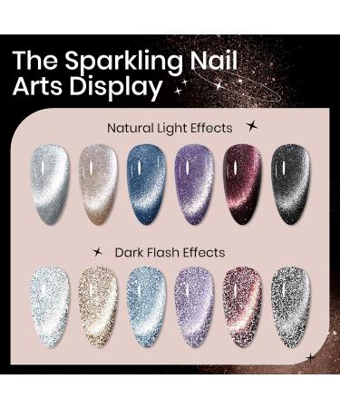 Reflective Cat Eye Gel Polish - 6 Magnetic Colors | Manicure Soak Off UV Gel 038 - Buy Online on SooperMarket.com