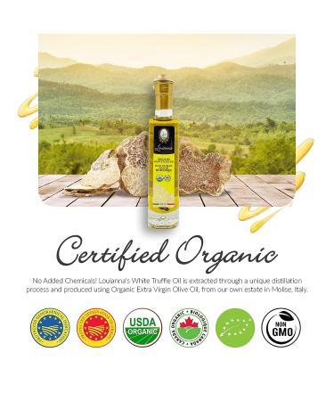 Louianna Organic White Truffle Oil - Gluten-Free & Drizzling Seasoning | 100mL - Buy Online on SooperMarket.com