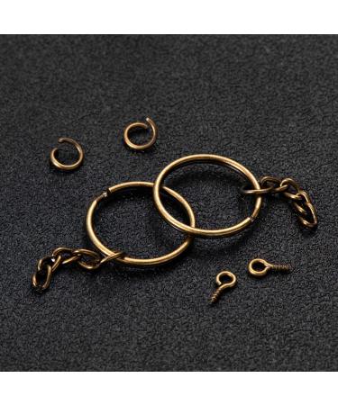 100Pcs 1 Inch Antique Bronze Keychain Rings with Jump Rings and Screw Eye Pins - Bulk Craft Supplies - Buy Online on SooperMarket.com