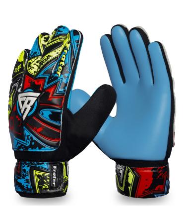 Being fit goalkeeper gloves children for men boy - 4mm latex - football gloves children high protection & unique design size 4 suitable for 6-9 years of blue