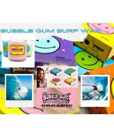 Bubble Gum Surf Wax Original Formula | Superior Adhesion Surfboard Wax | Classic Scent | Hand Poured in California | 6 Pack Basecoat - Buy Online on SooperMarket.com