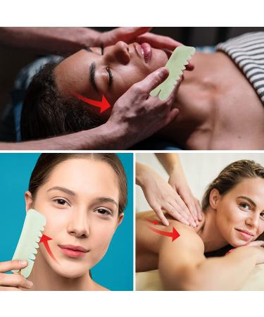 Jade Massage Comb and Gua Sha Tool Set for Head and Meridian Massage - Green Classic Style - Buy Online on SooperMarket.com