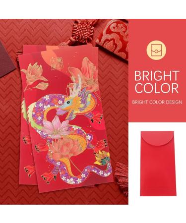 2024 Lunar Chinese New Year Red Envelopes 6pcs Spring Festival Hong Bao Red Pocket Cartoon Gold Raised Foil Dragon Lai See Lucky Money Envelopes - Buy Online on SooperMarket.com