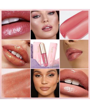 Skynest Derol Lip Plumper Gloss Set - 5pcs Tinted Lip Gloss with Glitter | Lip Care Serum for Moisturizing and Reducing Fine Lines - Buy Online on SooperMarket.com