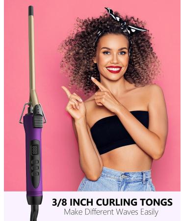 SHOW Thin Professional Curling Tongs for Short Hair - 18 Heat Settings - Purple - Buy Online on SooperMarket.com