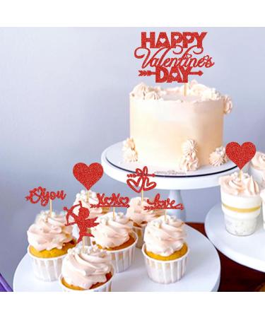 25 PCS Valentine's day Cupcake Toppers Red Glitter Sweet Love Cupid Cupcake Food Picks Valentine's Day Theme Wedding Bridal Shower Birthday Party Cake Decorations Supplies Cy-24-xs-108 - Buy Online on SooperMarket.com