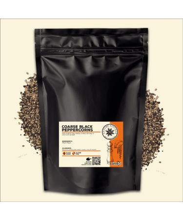 Nature Kitchen Black Pepper Course Ground 500G Large Bag Of Seasoning Spices And Herbs. Gluten-Free and Vegan Everyday Cooking Blends For Marinades Sauces Frying Baking Or Grilling PEPPER CORNS BLACK CRACKED 500G