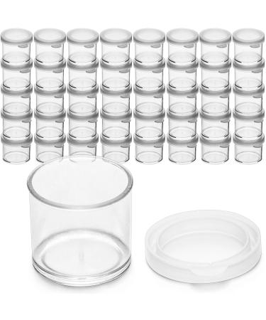 DecorRack 40 Plastic Mini Containers with Lids, 0.5oz, Craft Storage Containers for Beads, Glitter, Slime, Paint or Seed Storage, Small Clear Empty Cups with Lids (40 Pack) 40 Pack/0.5oz
