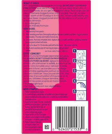 Bior Deep Cleansing Pore Strips for Instant Facial Pore Unclogging and Blackhead Removal (8 Count) Face Strips 8 count (Pack of 1) - Buy Online on SooperMarket.com