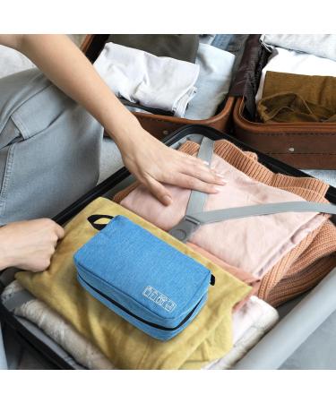 Cooja Hanging Toiletry Wash Bag with Hook & Handle - Sky Blue | Travel Gear Set for Men and Women | Includes 1 Toilet Bag + 2 Drawstring Bags - Buy Online on SooperMarket.com