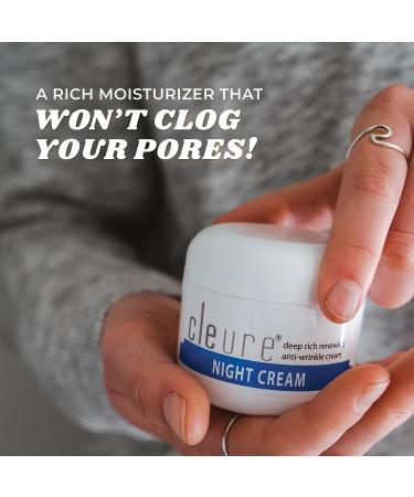 Cleure Sensitive Skin Night Cream with Hyaluronic Acid & Shea Butter - Gluten, Salicylate, Paraben & Fragrance Free - 2 oz - Buy Online on SooperMarket.com