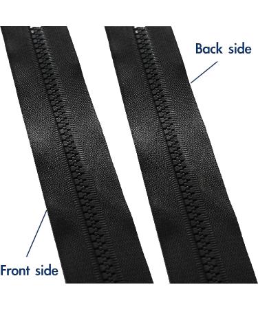 Sawoake 5/8 Inch Separating Jacket Zippers - 2PCS Black Molded Plastic Zipper Bulk for Coats, DIY Sewing Tools - Garment, Bags, Home Textile - Buy Online on SooperMarket.com