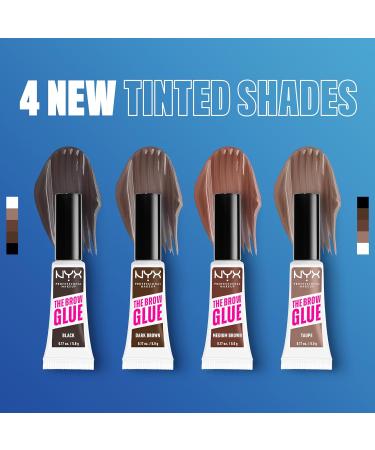 NYX Professional Makeup Eyebrow Gel - Dark Brown Brow Glue for Lifting Effect & Laminated Look | Instant Styler - Buy Online on SooperMarket.com