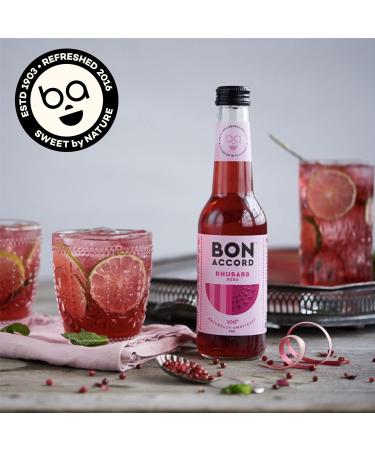 Rhubarb Soda 275ml Pack of 12 From Bon Accord Plant Based Fizzy Rhubarb Soft Drink with Natural Flavours and No Artificial Sweeteners - Buy Online on SooperMarket.com
