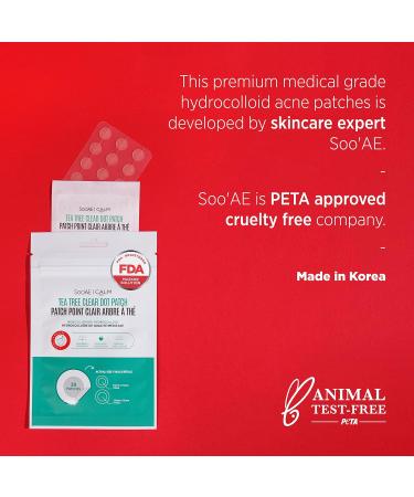 FD Registered Acne Patches | SOOAE Tea Tree Clear Dot - Medical Grade Hydrocolloid Spot Treatment for Fast Healing & Blemish Control (30 Dots - Buy Online on SooperMarket.com
