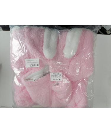 Newborn Baby Cartoon Bear Snowsuit Winter Coat Fleece Hooded Romper Jumpsuit 6-9 Months - Pink Rabbit - Buy Online on SooperMarket.com