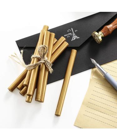 15 Bronze Glue Gun Sealing Wax Sticks for Retro Vintage Stamp and Letter | Ideal for Wedding Invitations, Cards, Envelopes, Snail Mails, Gifts - Buy Online on SooperMarket.com