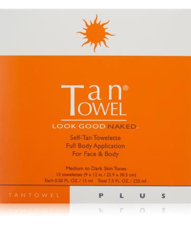 Tan Towel Full Body Plus Creme, 15 Count