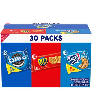 Nabisco Cookies & Cracker Variety Pack, OREO, RITZ & CHIPS AHOY!, 30 Snack Packs