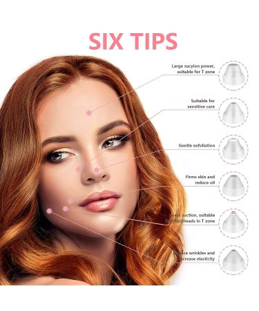 WiFi Blackhead Remover Pore Vacuum with 5.0 Megapixels HD Camera | Electric Blackhead Suction Tool with 6 Suction Heads | USB Rechargeable Pimple Acne Comedone Extractor Kit - Pink - Buy Online on SooperMarket.com