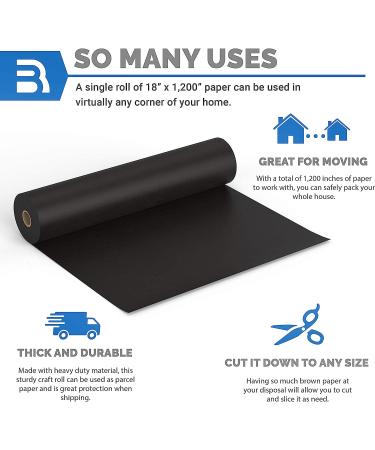 Black Kraft Arts and Crafts Paper Roll - 18x100ft - Made in USA - Ideal for Paints, Wall Art, Bulletin Boards, Gift Wrapping, and Kids Crafts - Buy Online on SooperMarket.com