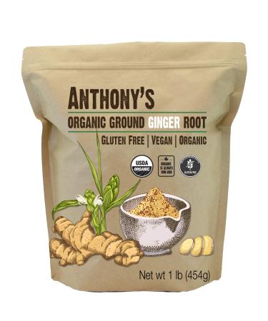 Anthony's Organic Ground Ginger Root, 1 lb, Gluten Free, Non GMO, Keto Friendly