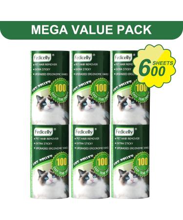 Fedicelly Pet Hair Lint Roller Refills Mega Value Set - 600 Sheets for Cat and Dog Hair Removal (Pack of 6) - Buy Online on SooperMarket.com