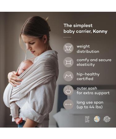 Konny Baby Carrier Original Elastech - Custom Fit Carrier Hassle-Free Easy to Wear Infant Sling Wrap Perfect for Newborn Babies up to 44 lbs Toddlers (Black 2XL) 2XL 01Elastech-Black - Buy Online on SooperMarket.com