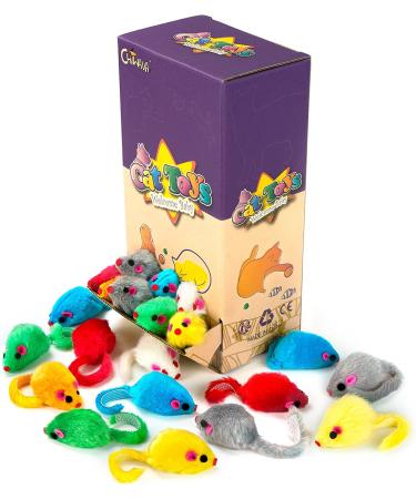 CHIWAVA 4.1'' Furry Cat Toy Mice Rattle - Interactive Play Assorted Color - 36PCS - Buy Online on SooperMarket.com