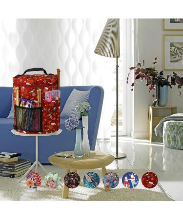 Qukou Yarn Storage Portable Bag - Red | Knitting Projects Organizer for Yarns, Crochet Hooks, and Needles - Buy Online on SooperMarket.com